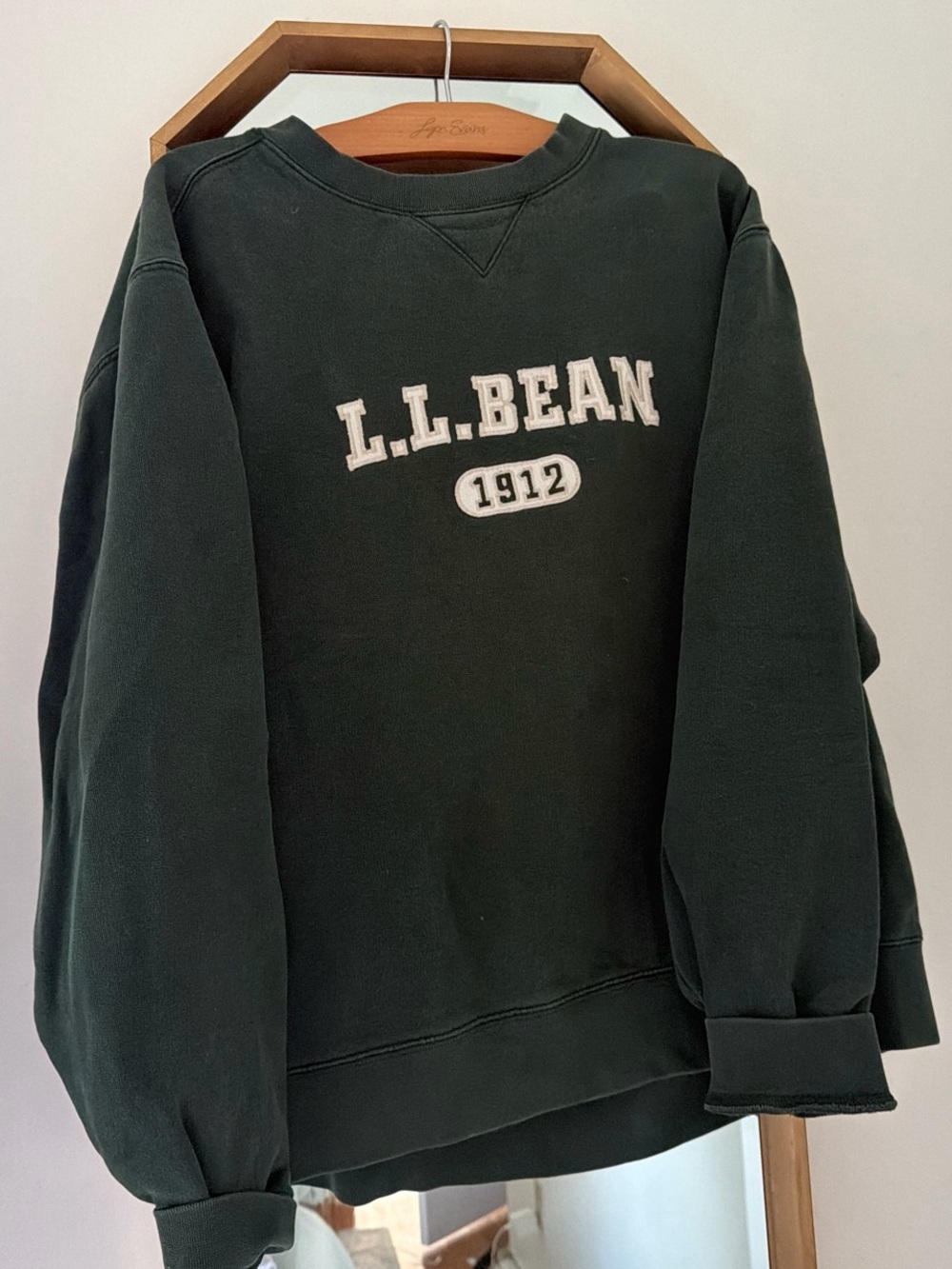L.L. Bean Men's Dark Green Crewneck Sweatshirt - Classic 1912 Logo